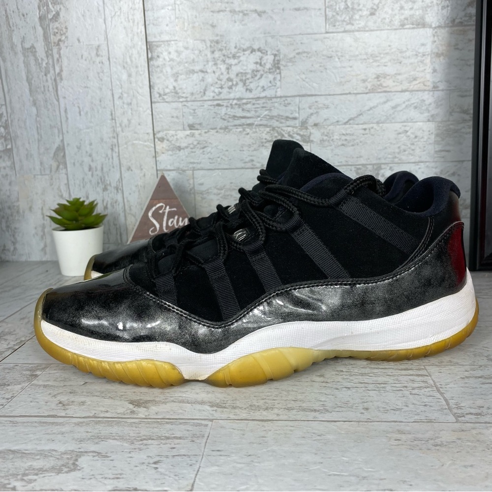 Nike Air Jordan 11 Retro Low Barons 2017 528895-010 Black White Grey Size 12